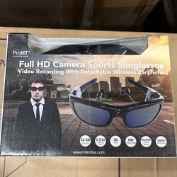 Camera Glasses with Bluetooth,Smart Sunglasses Camera 1080P,Sport Action Video Cameras,Video Glasses for Men with Earphone,Wearable Cam with Polarized
