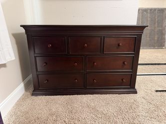 7-Drawer Dark Wood Dresser — $175 OBO