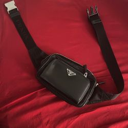 Re-Nylon and Saffiano leather shoulder bag