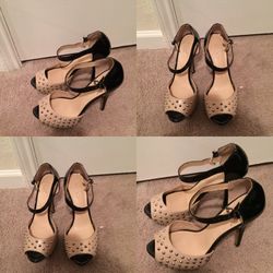 Aldo nude and black heels