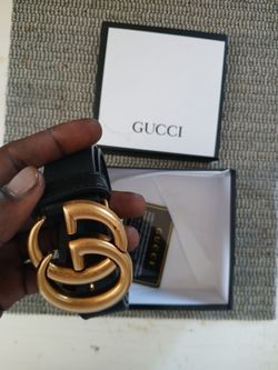 GUCCI GG MARMONT BELT BLACK LEATHER ANTIQUE BRASS BUCKLE