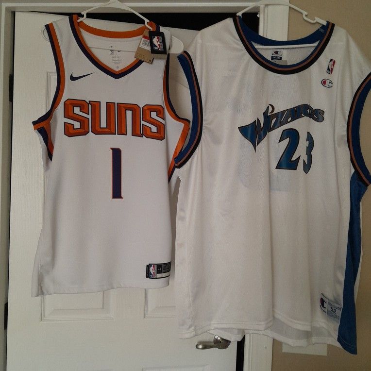 Shaq Shaquille O'Neal Lakers Jersey $45, New Devin Booker Suns Nike Jersey Or New Michael Jordan 2001 Wizards Champion Jersey $50 Each See All Photos