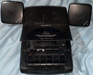 Sony Casette Player Recorder With Speakers Vintage WORKS (READ DESC)