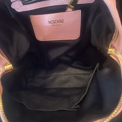 Pink Moschino Leather Backpack