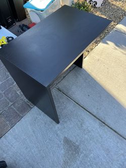 Black / Brown Wooden Side Desk 