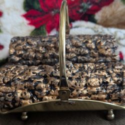 Miniature Wood Basket Polish Brass Finish Fireside Accessory