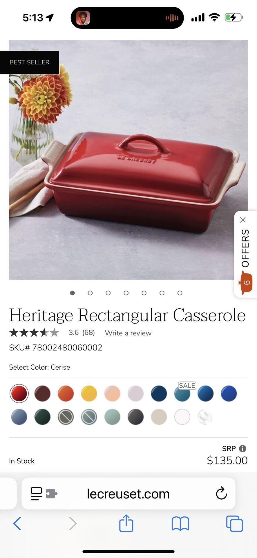 Le Creuset Heritage Rectangular Casserole