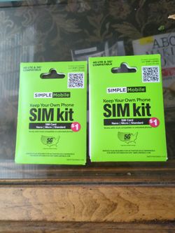 Simple Mobile Sim kit Sim Card - 4G & 5G Compatible