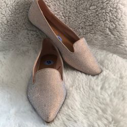 Sugar Pink Bedazzled Pointed-Toe Flats  Women’s 9