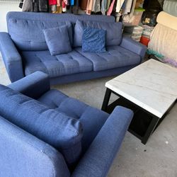 Sofa Set With Marble Table 