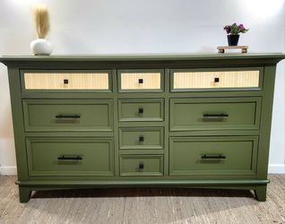 10 Drawer Olive Green Dresser