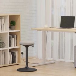 Brand New Narbutas Easy 63” Adjustable Sit/Stand Desk – White Frame + Whitened Oak Top