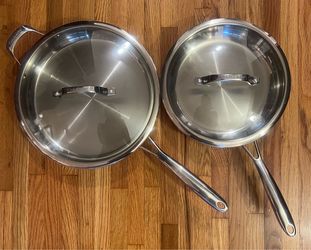 Cuisinart Skillet 10” and 12” Stainless Steel w/ Lids