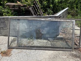 used pair of glass sliding doors