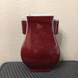 Vintage  Ceramic  Chinese Red Vase