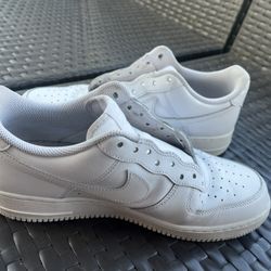 White Nike Air Force 1s (size 10)