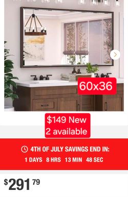 ✨️ KeonJinn 60 in. W x 36 in. H Framed Oil Rubbed Bronze Mirrors for Bathroom Wall Beveled Mirror Bathroom Vanity Mirror Over Sink #2557 Y53