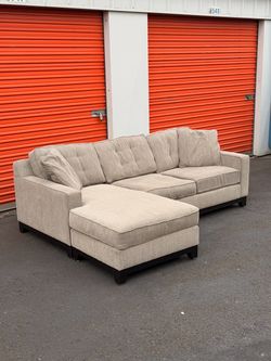 Free Delivery- Light Gray Sectional Sofa with Chaise