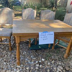 Solid Oak Table With Chairs