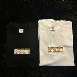Supreme Burberry Box Logo Tee • All Sizes NEED GONE