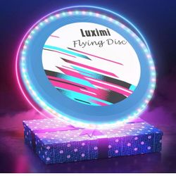 Brandnew Light Up LED Flying Disc, Glow in The Dark,114 Pcs RGB LED Lights, Ultimate Brightness 10 Light Modes, 8H Continuous Playtime, Waterproof, Re