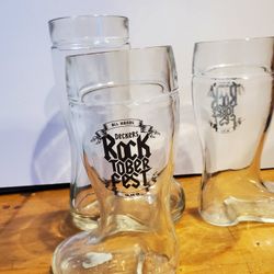 Set Of 3   Oktoberfest Glass Beer Boot 