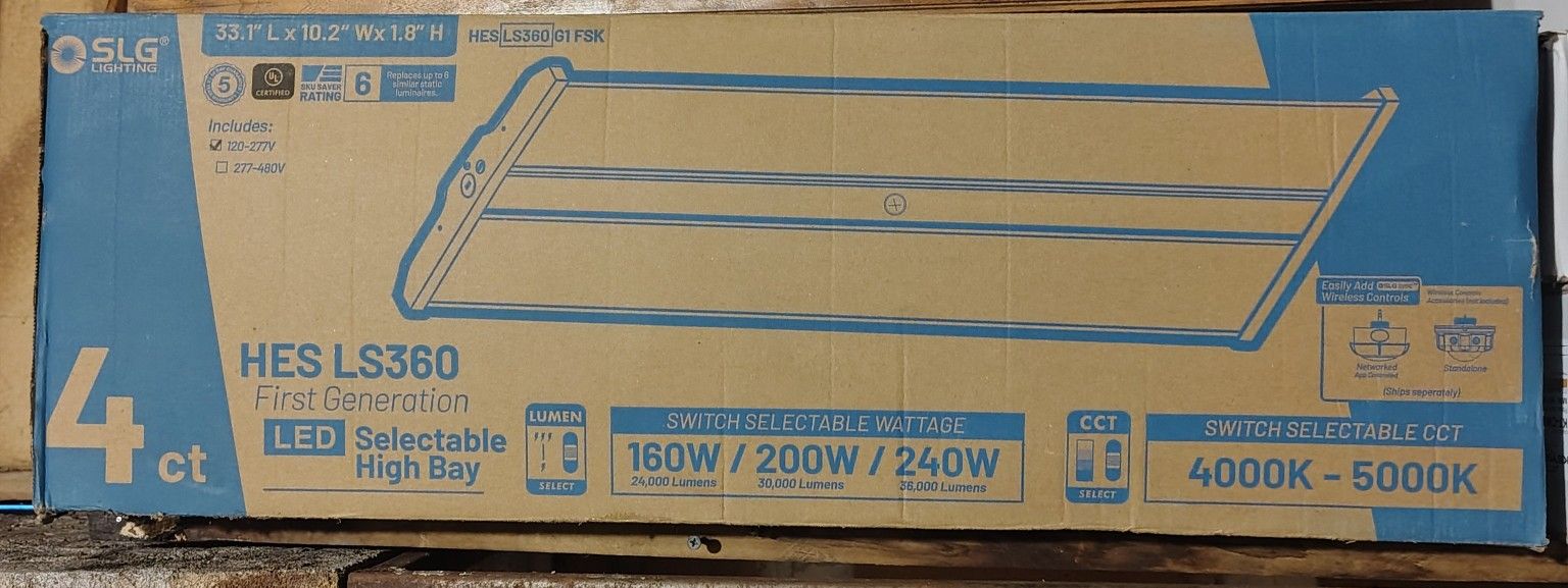 SLG HES LS360 G1 FSK LED Selectable High Bay Light Fixtures 120-277V