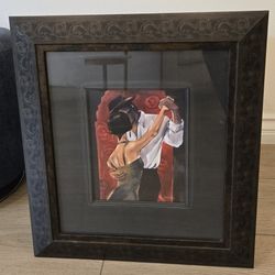 Spanish Heart Tango Art With Black Frame by Trish Biddle 21x18 Inches