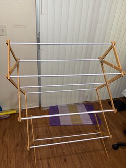 Foldable Wooden Clothes Drying Rack – Collapsible Laundry Stand