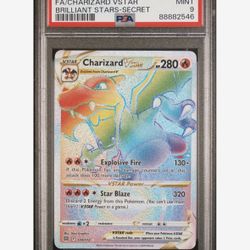 PSA 9 Mint Pokemon Charizard VSTAR 174/172 Full Art Rainbow Secret Rare
