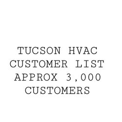 Tucson HVAC company customer list