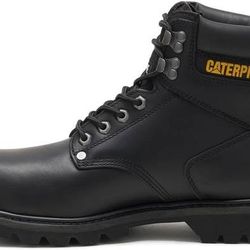 New Size 7.5 Men Work Boots Caterpillar Cat Footwear Second Shift Steel Toe Boot Safety Black