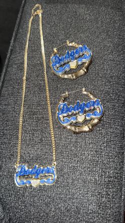 Dodgers Acrylic Gold Color Fashion Set