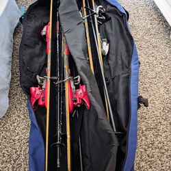 Set Of 2 Snow Skis And Poles