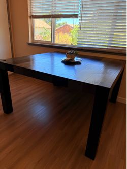 Square Dark Wood Dining Table