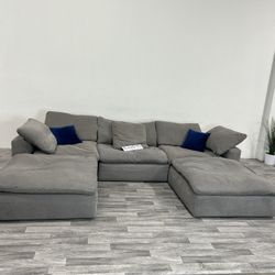 Gray 6 Piece Cloud Modular Sectional Couch (FREE DELIVERY 🚚)