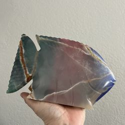 Heavy Onyx Fish Figurine Paperweight 