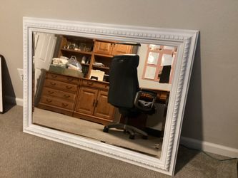 White framed  mirror 3ft by 4ft