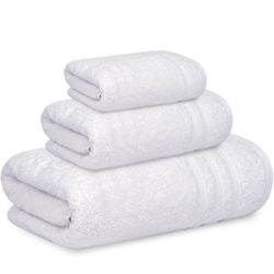 3 Piece Towel Set 100% Turkish Cotton