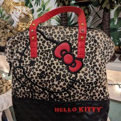 EUC _ LOUNGEFLY LOVES HELLO KITTY LEOPARD LARGE TOTE 