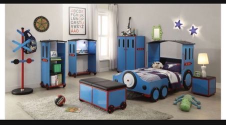 Train Set Bedroom With Computer Chair 