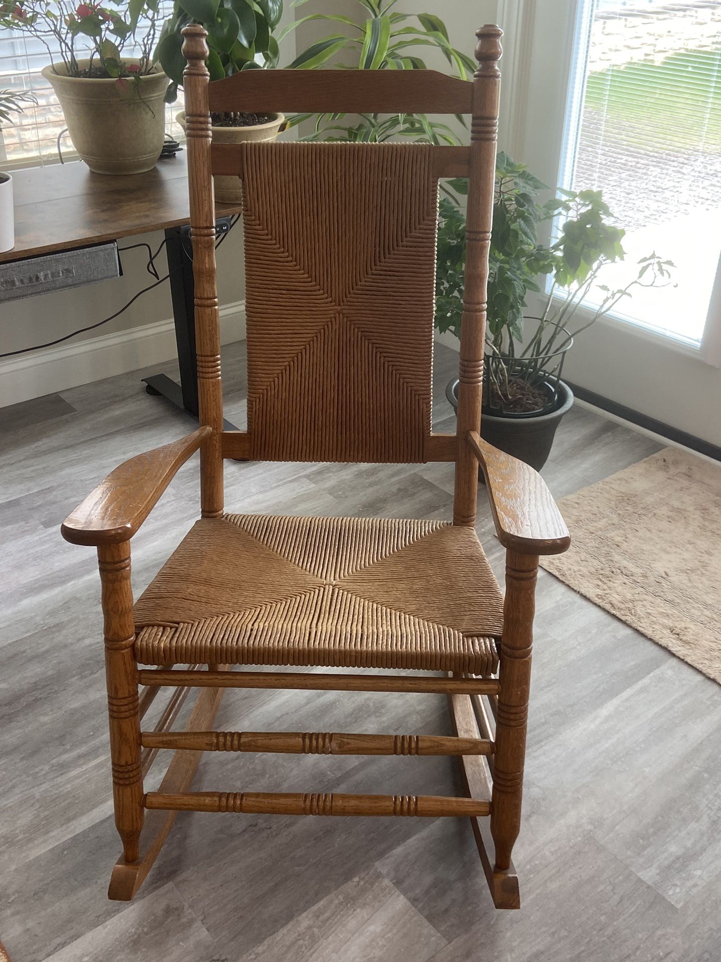 Hardwood Woven Rocking Chair