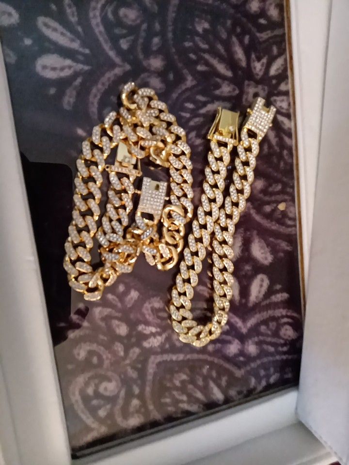 Gold Necklace Watch Bracelet
