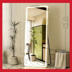 NEW MODERN 64"x 21" BACK LIT FULL LENGTH LED MIRROR. Perfect Size. Embedded Power/Control Button. 3 White Light Temperature. Dimmable