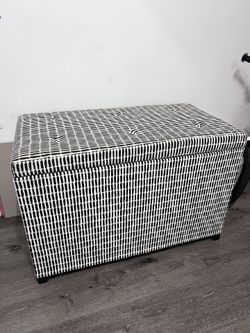 Black And White Ottoman Storage