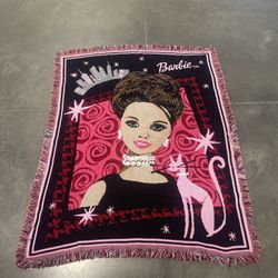 Vintage Barbie in the City Tapestry Throw Blanket 44"x55" Northwest