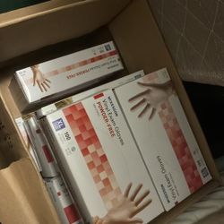 👋👋$$$40 for 5 boxes theres many available medium and xlarge. — medical powder free gloves- thats alot of gloves. Great for any type of clean up from