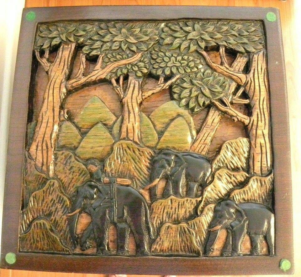 Carved Teak End Tables