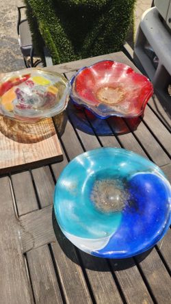 Hand blown plates $19