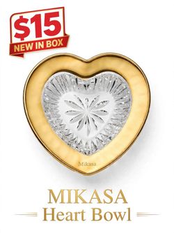 MIKASA Heart Crystal Bowl Gold Rim - Brand New in Box - $15 Quick Sale